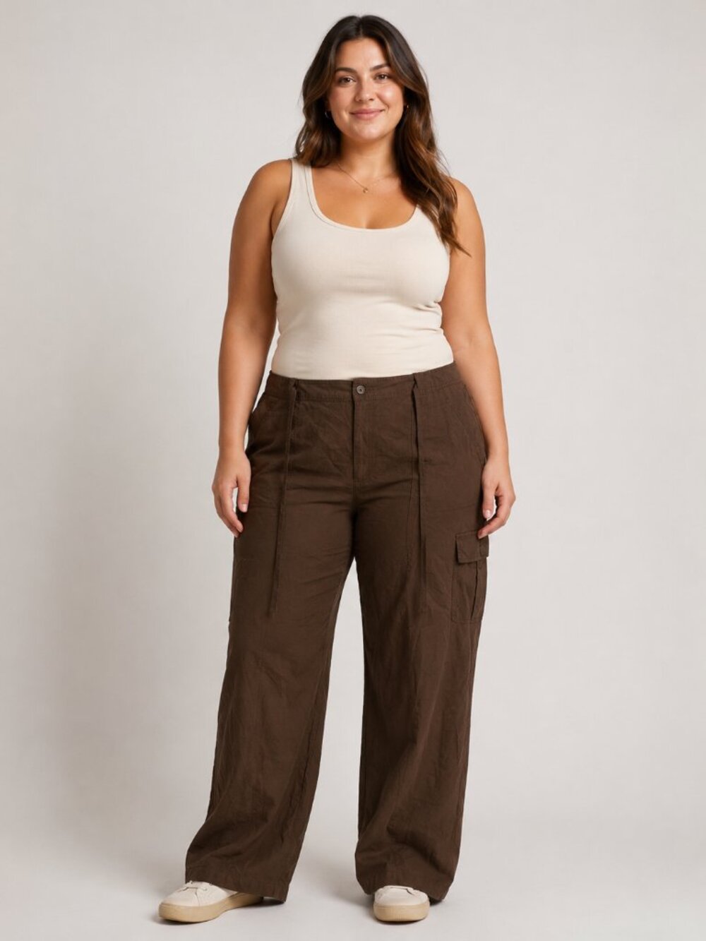 Caribbean Joe Women's 20W Cargo Pants Coconut Shell NWT Utility